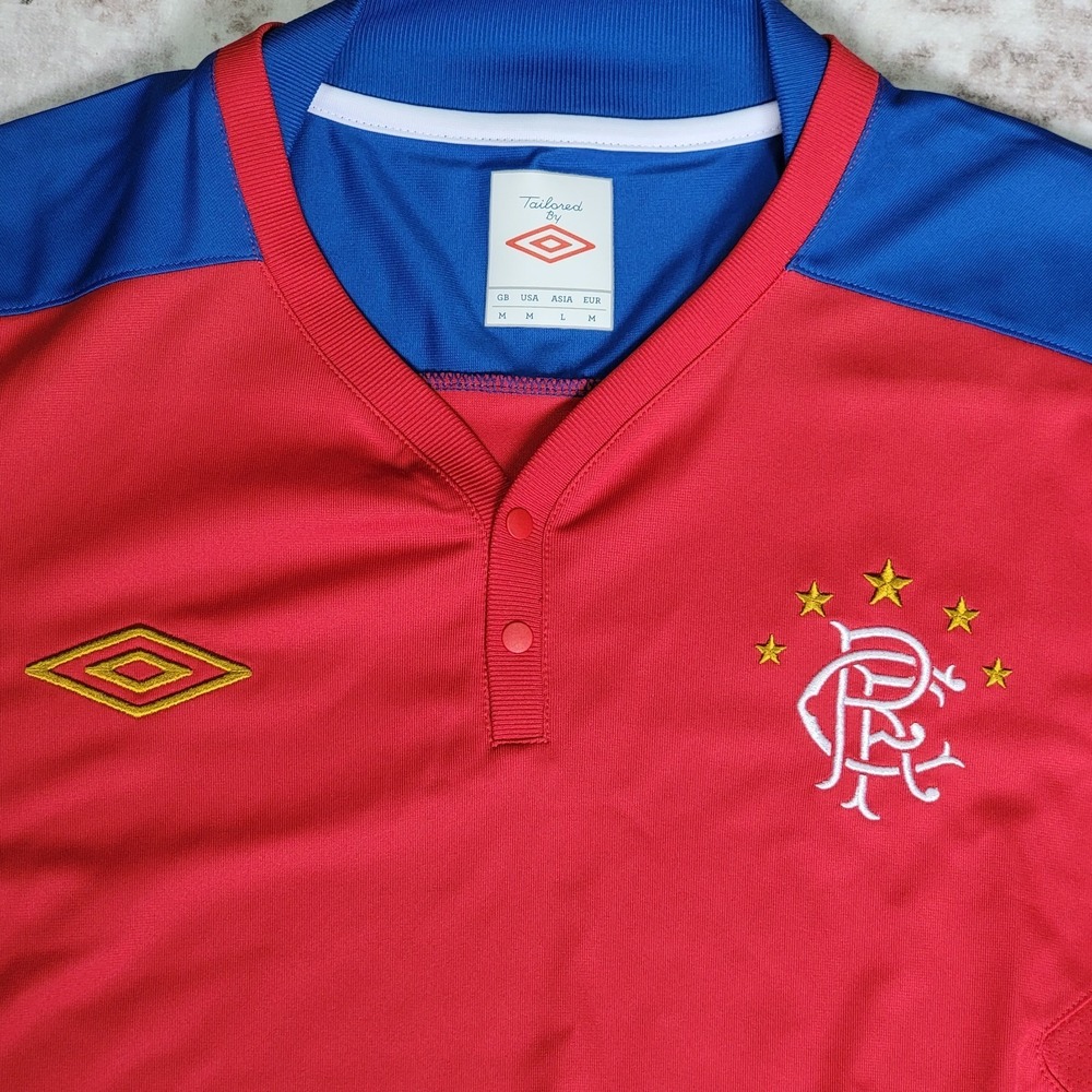 Umbro Rangers FC Training Jersey Shirt Red Blue Men's Medium Soccer Kit RFC